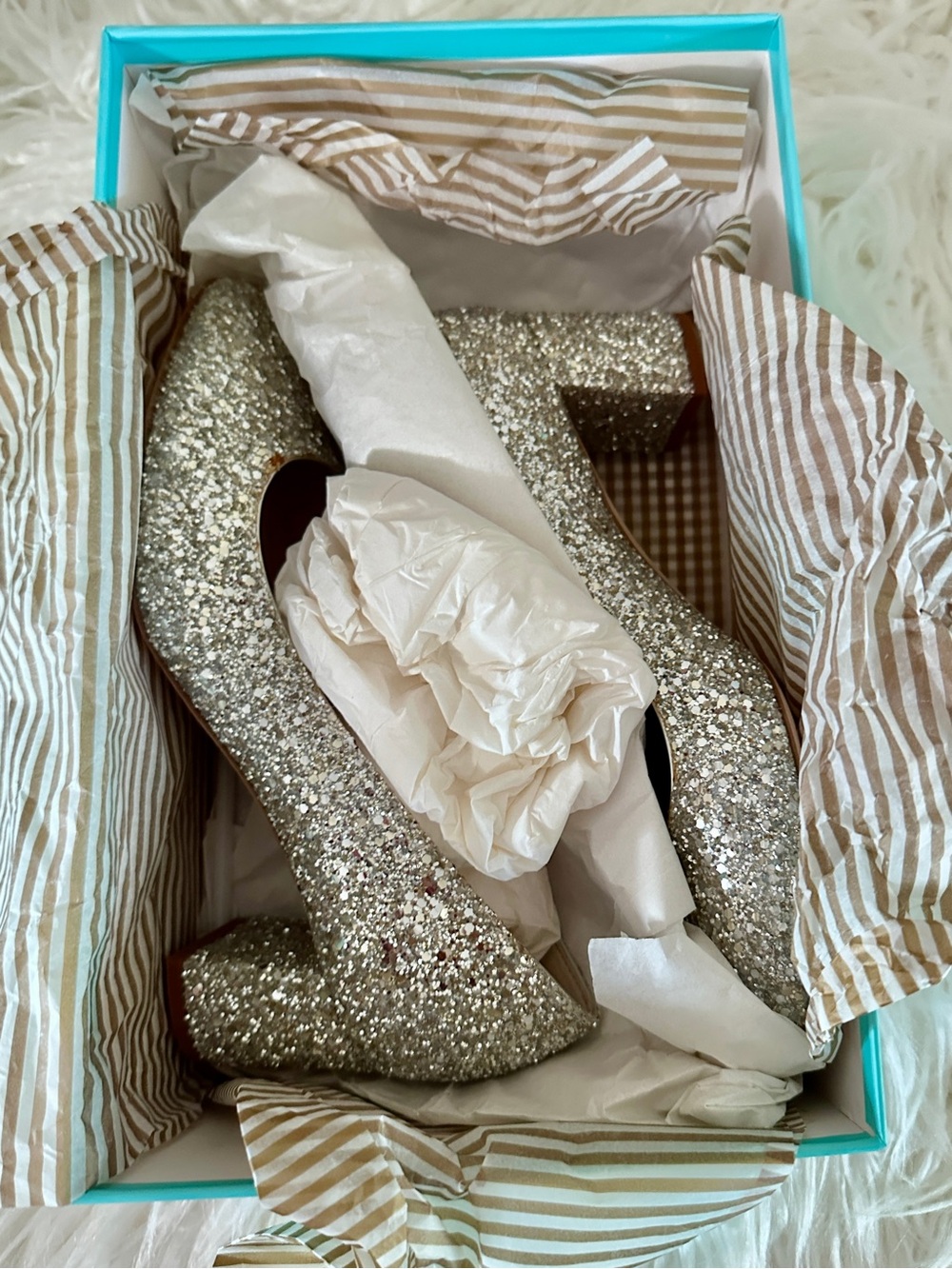 Kate Spade New York Dolores Silver/Gold Glitter Heel Pumps Size 6, 6.5, or 7 - Picture 9 of 10
